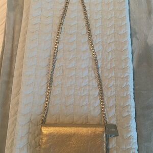 J. Crew Gold Crossbody Bag with Chain Strap